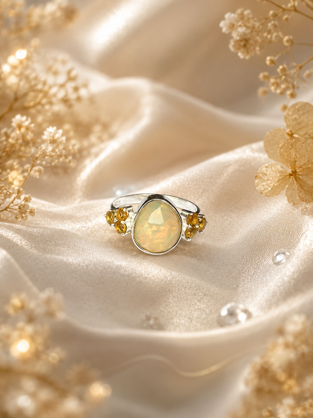 Natural Ethiopian Opal Sterling SIlver Ring