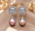 Freshwater Pearl with Clear Crystal studs