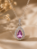 Natural Rhodonite Garnet Sterling Silver Pendant