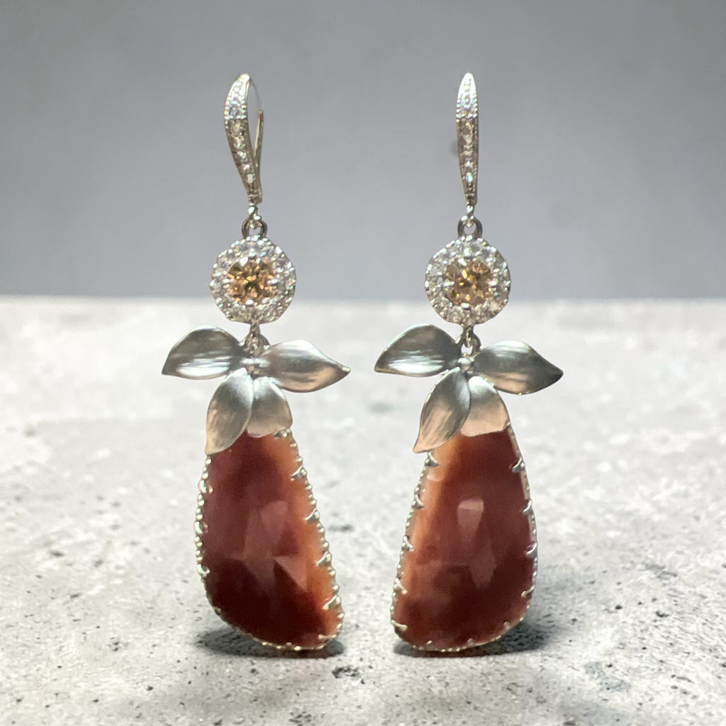 Brown Sapphire Earrings