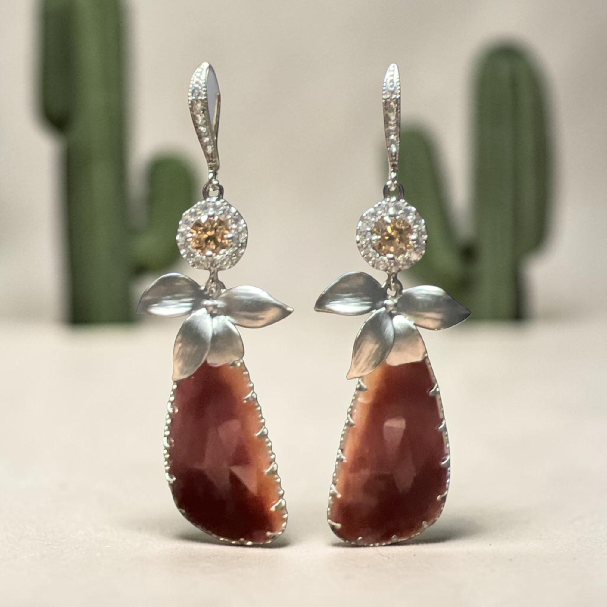 Brown Sapphire Earrings