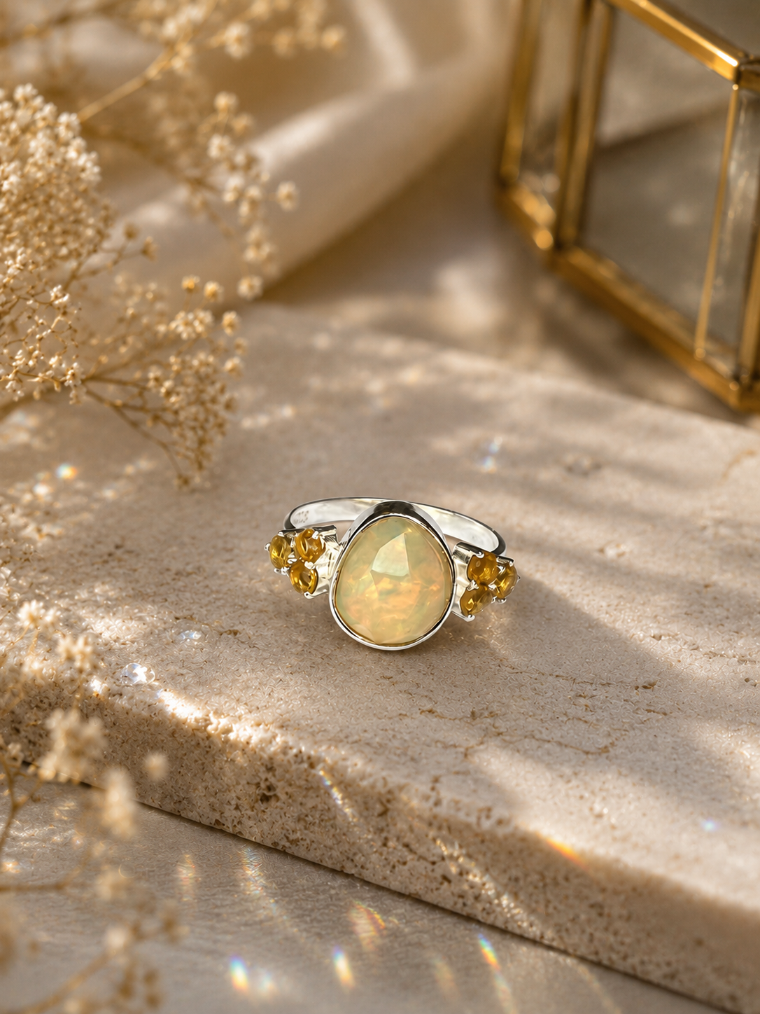 Natural Ethiopian Opal Sterling SIlver Ring