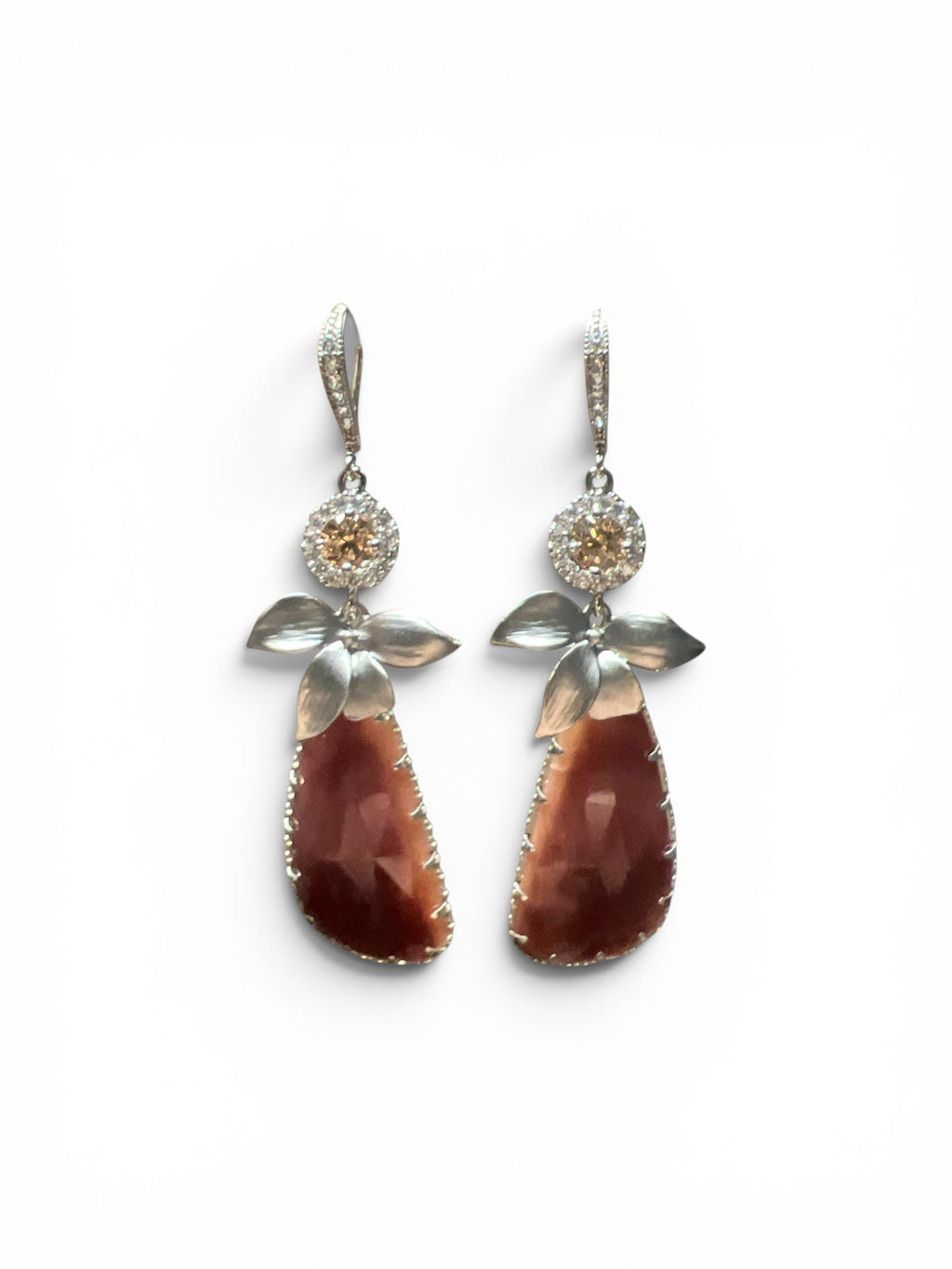 Brown Sapphire Earrings