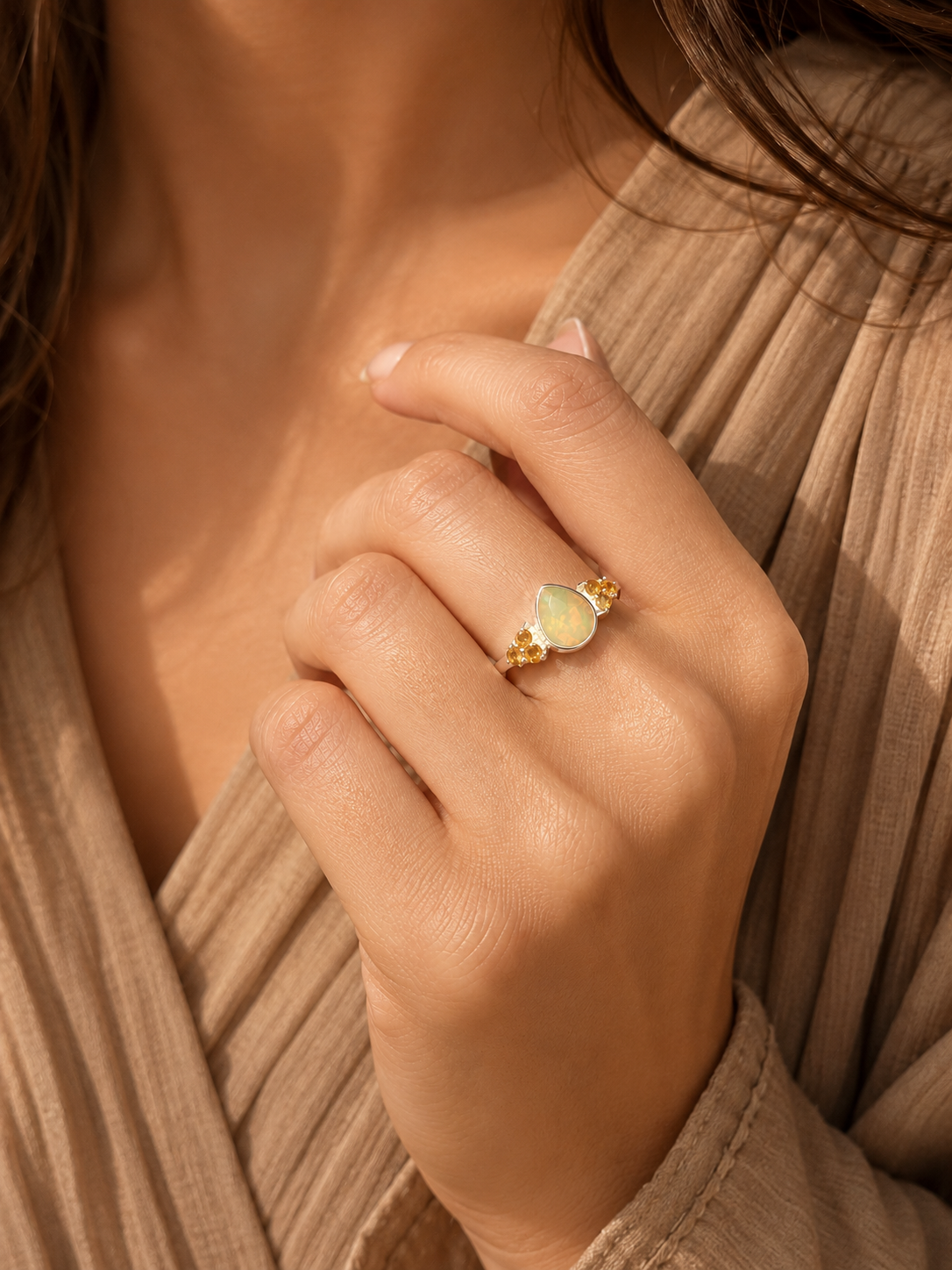 Natural Ethiopian Opal Sterling SIlver Ring