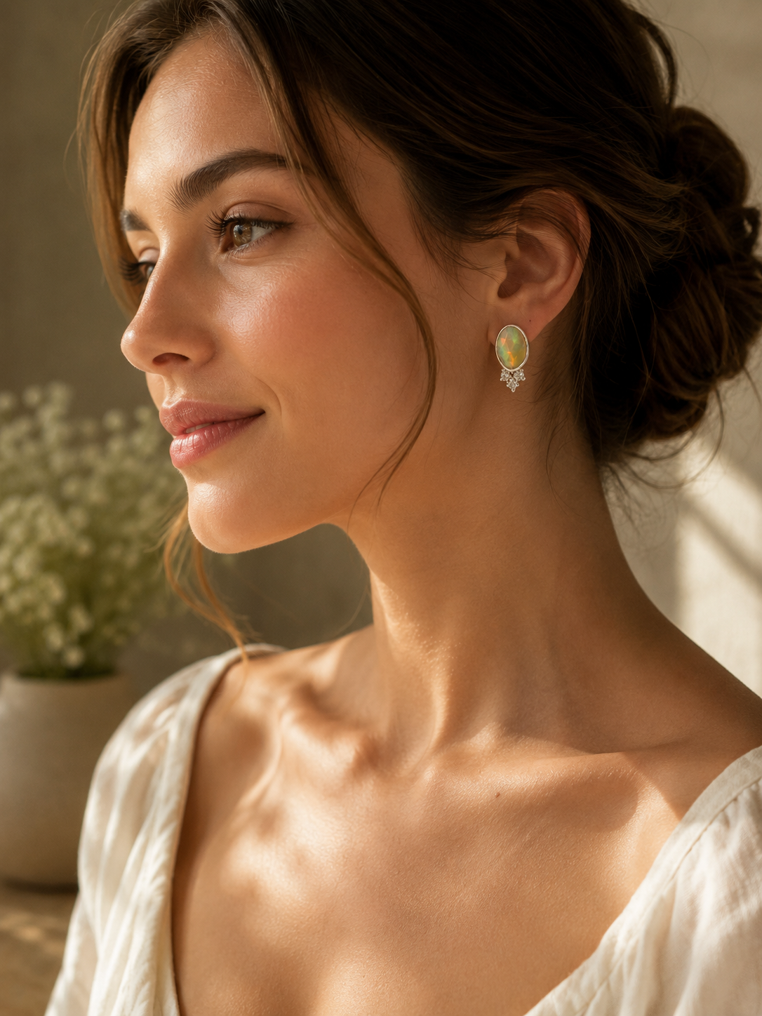 Natural Ethiopian Opal Studs
