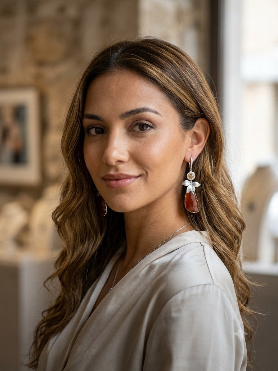 Brown Sapphire Earrings