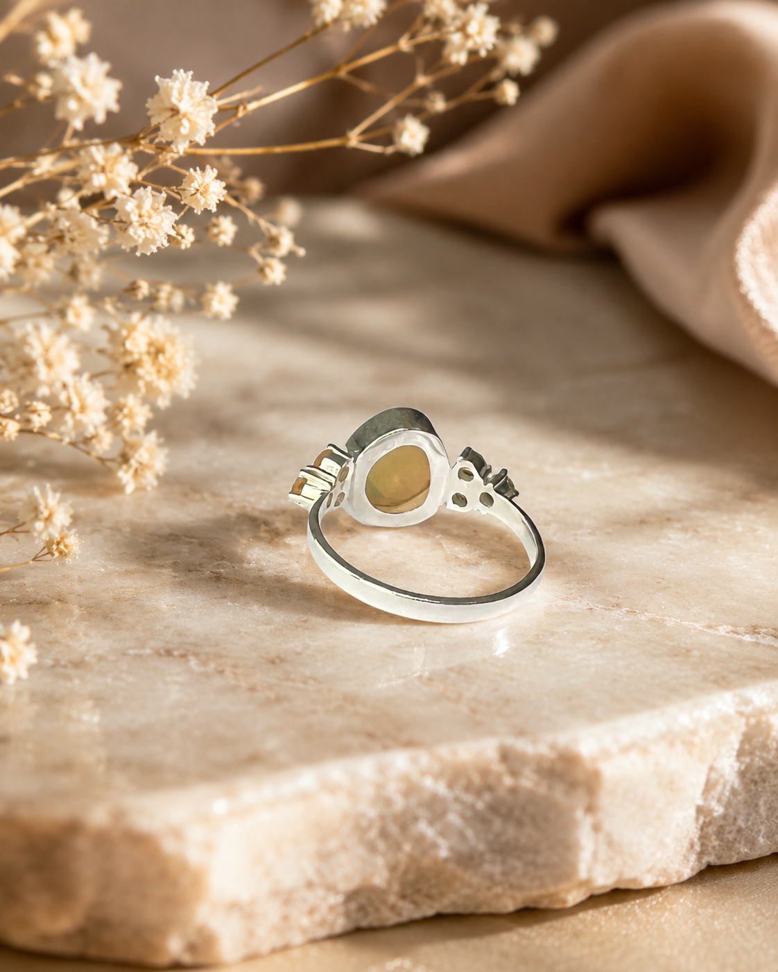 Natural Ethiopian Opal Sterling SIlver Ring