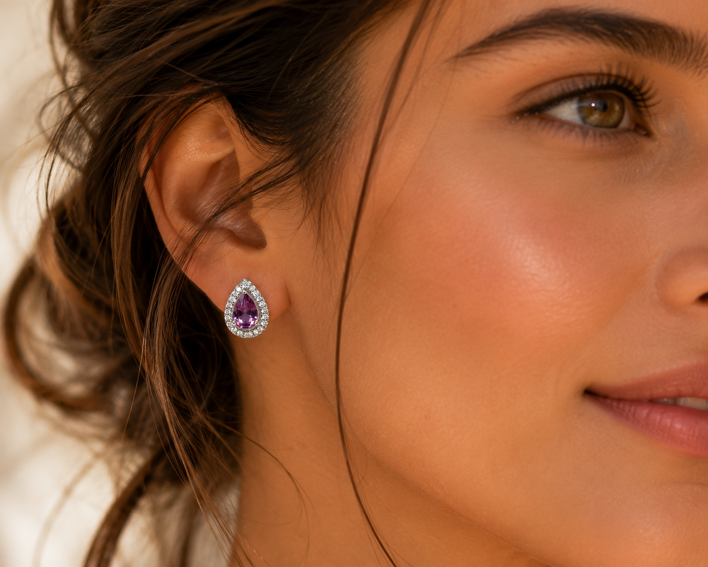 Natural Rhodonite Garnet Sterling SIlver Studs