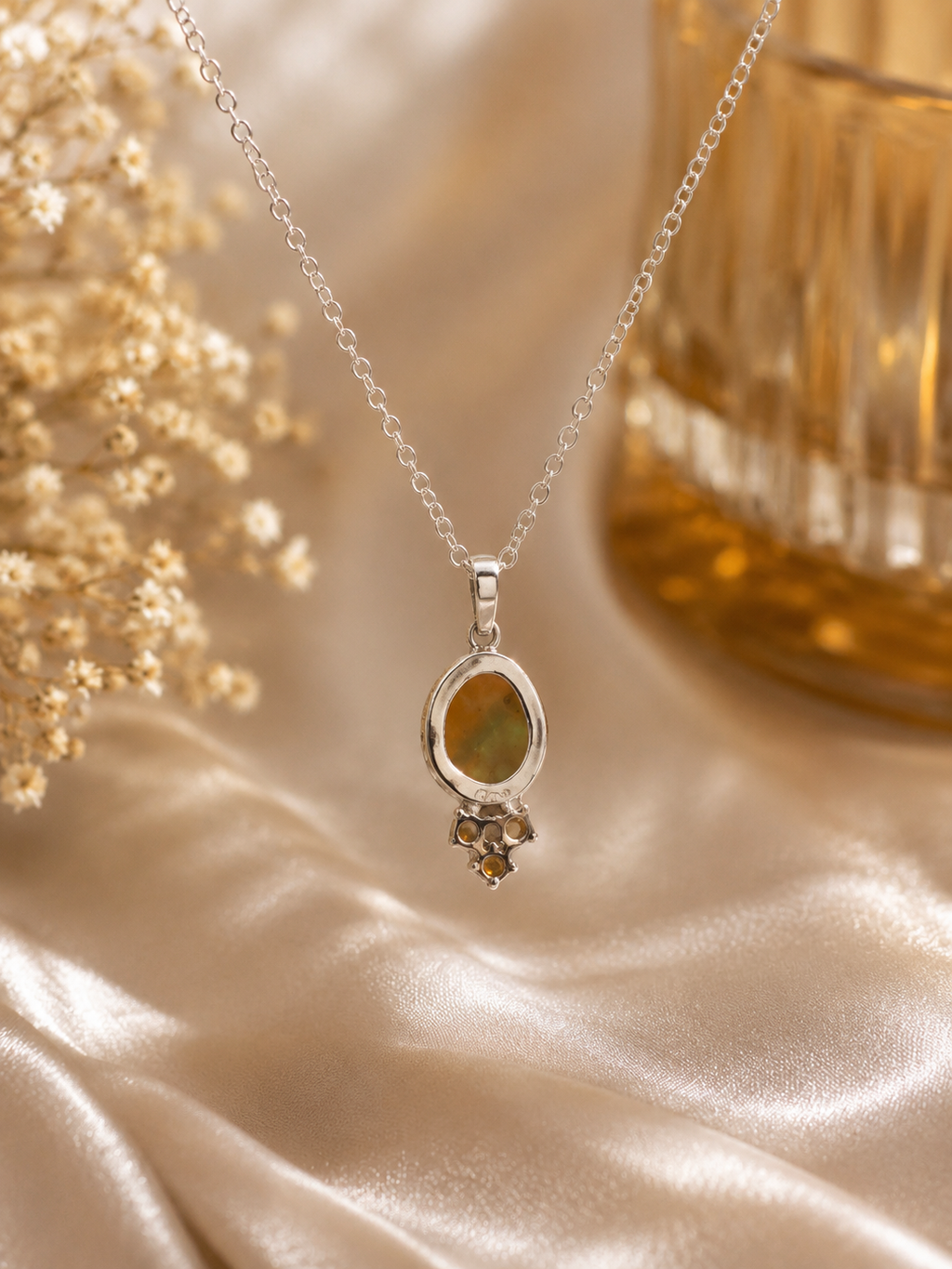 Natural Ethiopian Opal Sterling Silver Pendant