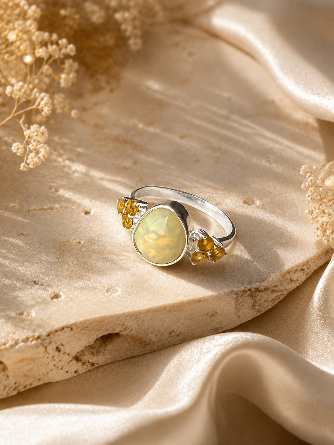 Natural Ethiopian Opal Sterling SIlver Ring